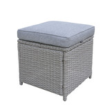 Stockholm dining loungeset met hockers 8 personen | wicker | grijs | 5-delig - 245x169cm