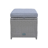 Stockholm dining loungeset met hockers 8 personen | wicker | grijs | 5-delig - 245x169cm