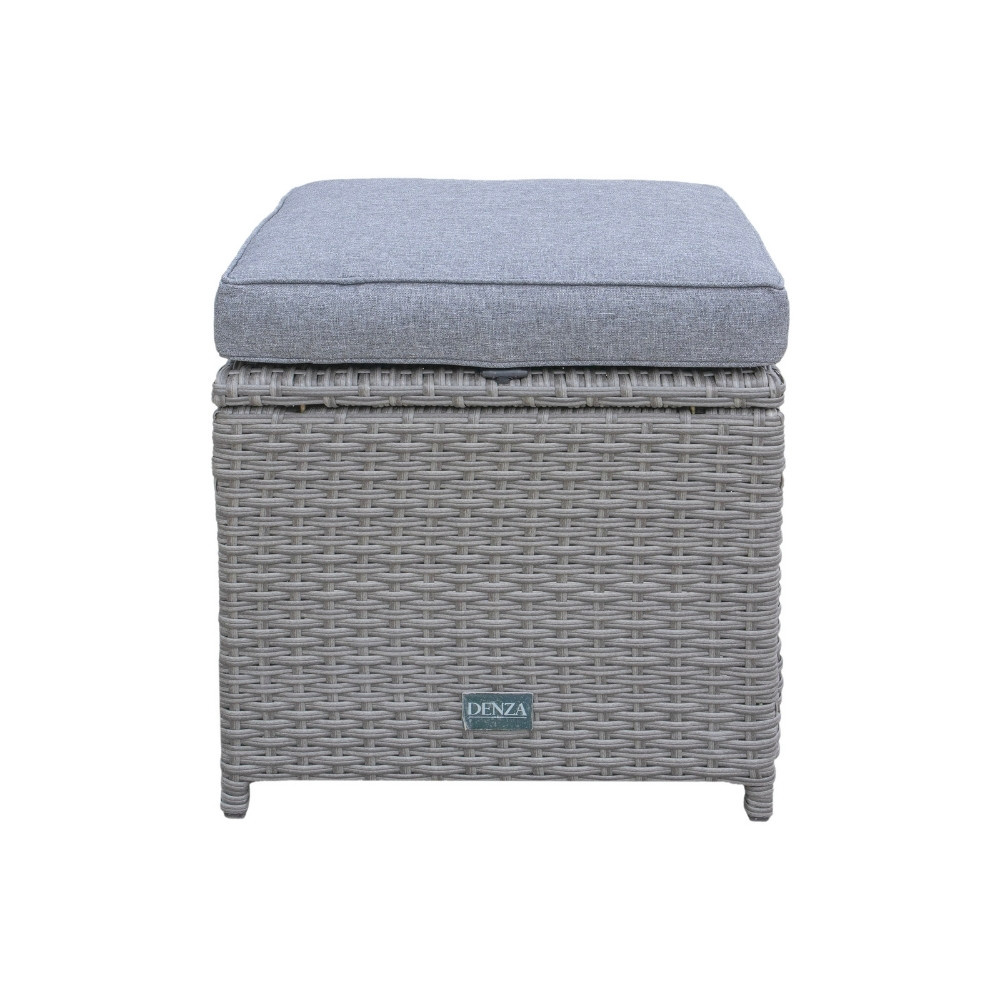 Stockholm dining loungeset met hockers 8 personen | wicker | grijs | 5-delig - 245x169cm