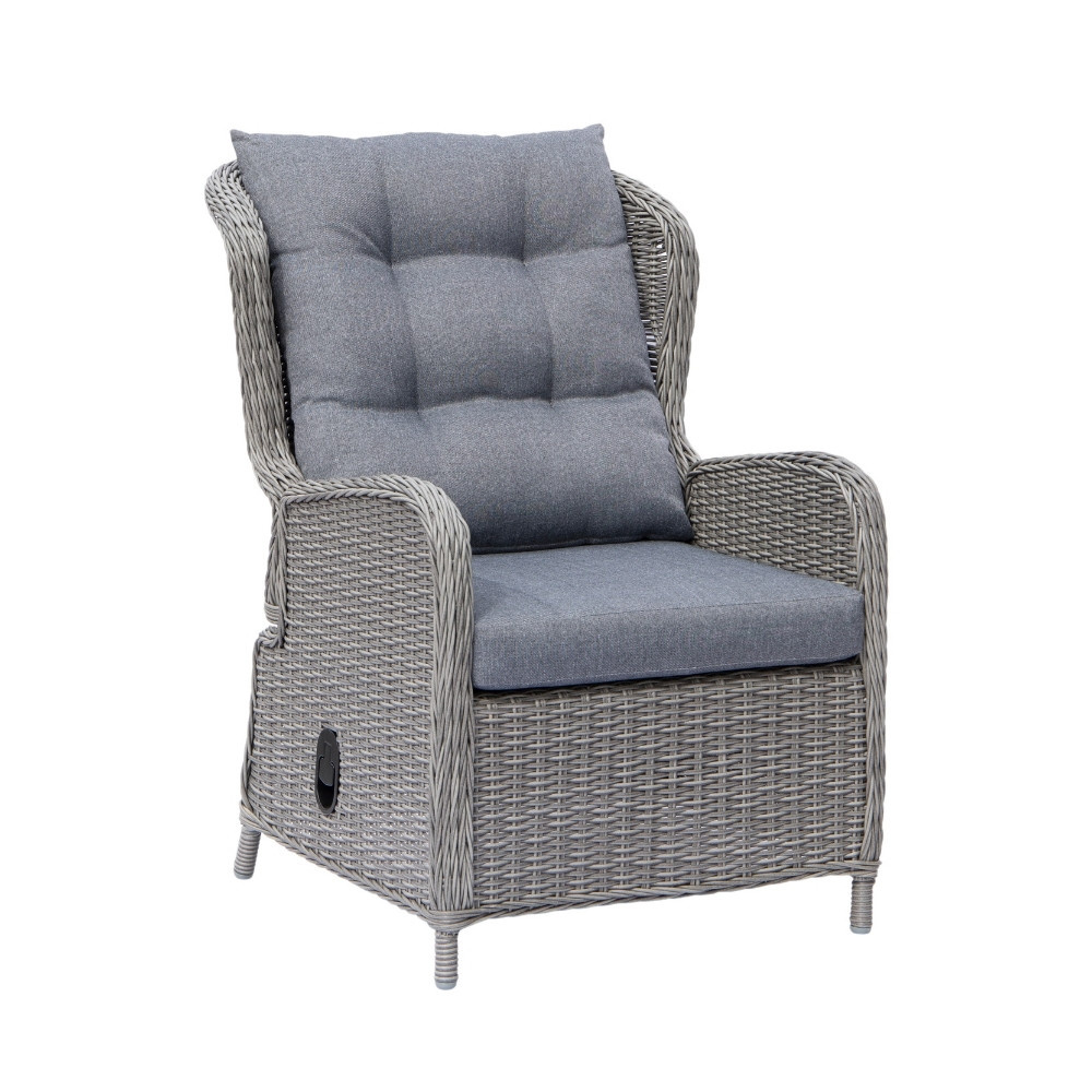 Glasgow loungestoel tuin | wicker + aluminium | Blended Grey