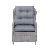 Glasgow loungestoel tuin met voetenbank | wicker + aluminium | Blended Grey