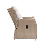Geneve loungestoel tuin met voetenbank | wicker + aluminium | Royal Sand