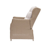 Geneve loungestoel tuin met voetenbank | wicker + aluminium | Royal Sand