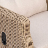 Geneve loungestoel tuin met voetenbank | wicker + aluminium | Royal Sand