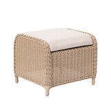 Geneve loungestoel tuin met voetenbank | wicker + aluminium | Royal Sand