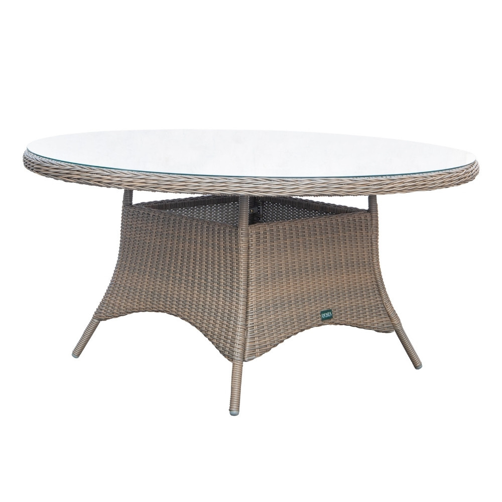 Madrid dining tuintafel 6 personen | wicker | Ash Grey |Ø150cm rond afbeelding