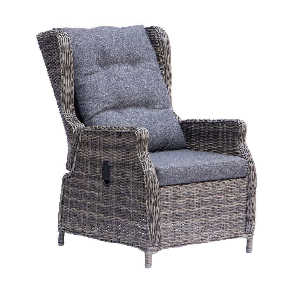 Belfort loungestoel tuin verstelbaar | wicker + aluminium | Kobo Grey