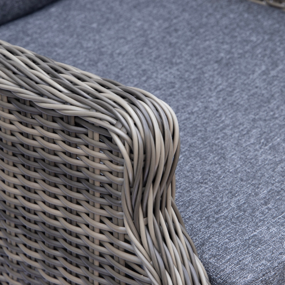 Belfort loungestoel tuin verstelbaar | wicker + aluminium | Kobo Grey