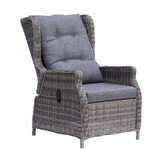 Belfort loungestoel tuin met voetenbank | wicker + aluminium | Kobo Grey