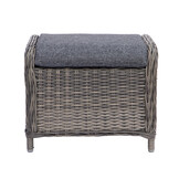 Belfort loungestoel tuin met voetenbank | wicker + aluminium | Kobo Grey