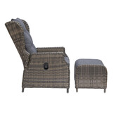 Belfort loungestoel tuin met voetenbank | wicker + aluminium | Kobo Grey