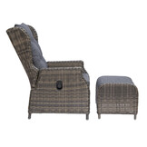 Belfort loungestoel tuin met voetenbank | wicker + aluminium | Kobo Grey