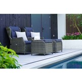 Belfort loungestoel tuin met voetenbank | wicker + aluminium | Kobo Grey