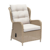 Glasgow lounge balkonset - verstelbaar 2 personen | wicker + aluminium | Royal Sand | 4-delig