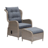 Glasgow lounge balkonset - verstelbaar 2 personen | wicker + aluminium | Ash Grey | 5-delig