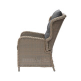 Glasgow loungestoel tuin set van 2 | wicker + aluminium | Ash Grey