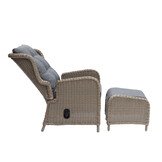 Glasgow lounge balkonset - verstelbaar 2 personen | wicker + aluminium | Ash Grey | 4-delig