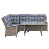 Glasgow dining loungeset 6 personen | wicker | Ash Grey | 3-delig - 258x202cm