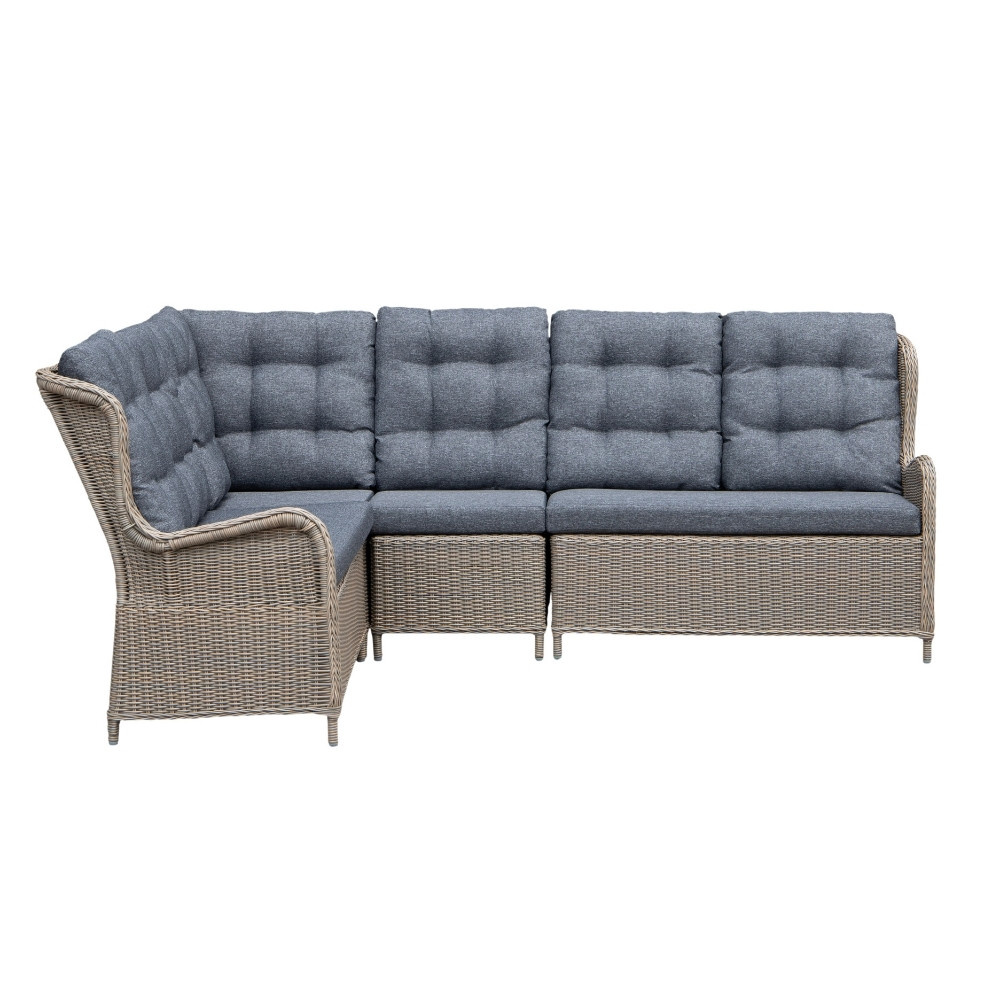 Glasgow dining loungeset 6 personen | wicker | Ash Grey | 3-delig - 258x202cm