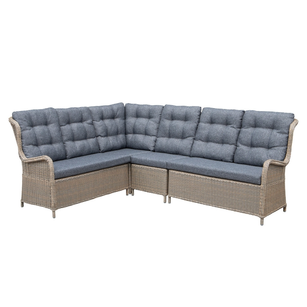 Glasgow dining loungeset 6 personen | wicker | Ash Grey | 3-delig - 258x202cm