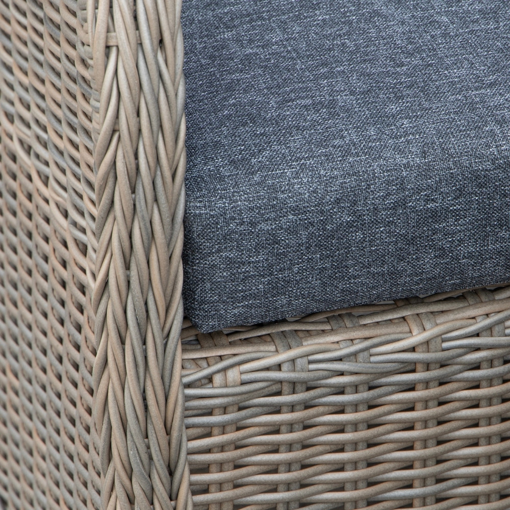 Glasgow dining loungeset 6 personen | wicker | Ash Grey | 3-delig - 258x202cm