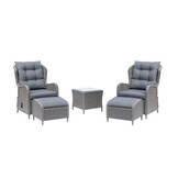 Glasgow lounge balkonset 2 personen | wicker + aluminium | Blended Grey | 5-delig