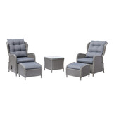 Glasgow lounge balkonset 2 personen | wicker + aluminium | Blended Grey | 5-delig