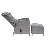 Glasgow lounge balkonset 2 personen | wicker + aluminium | Blended Grey | 5-delig