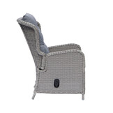 Glasgow lounge balkonset 2 personen | wicker + aluminium | Blended Grey | 5-delig