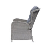 Glasgow lounge balkonset 2 personen | wicker + aluminium | Blended Grey | 5-delig