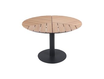 Sirena visgraat dining tuintafel 4 personen | polywood + aluminium | Natural Wood | Ø120cm rond
