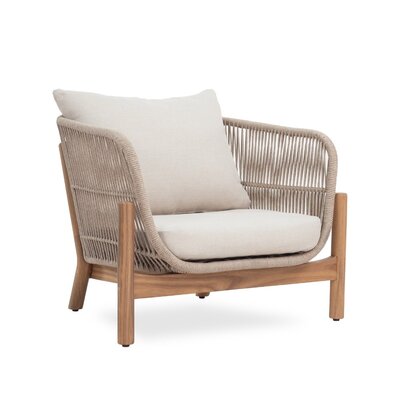 Braga loungestoel tuin | touw + hardhout | zand