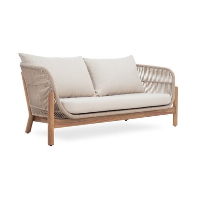 Braga 2-zits tuinbank | touw + hardhout | zand | 168cm