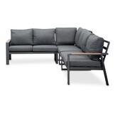 Lola dining loungeset 6 personen | aluminium + polywood | antraciet | 3-delig - 288x220cm