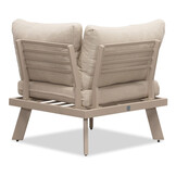 New York hoek loungeset 5 personen | aluminium + hardhout | beige/Light Teaklook | 4-delig - 248x248cm
