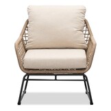 Valencia stoel-bank loungeset 5 personen | touw + aluminium | Sahara Dust | 3-delig