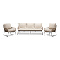 BUITEN living Valencia stoel-bank loungeset 5 personen | touw + aluminium | Sahara Dust | 3-delig