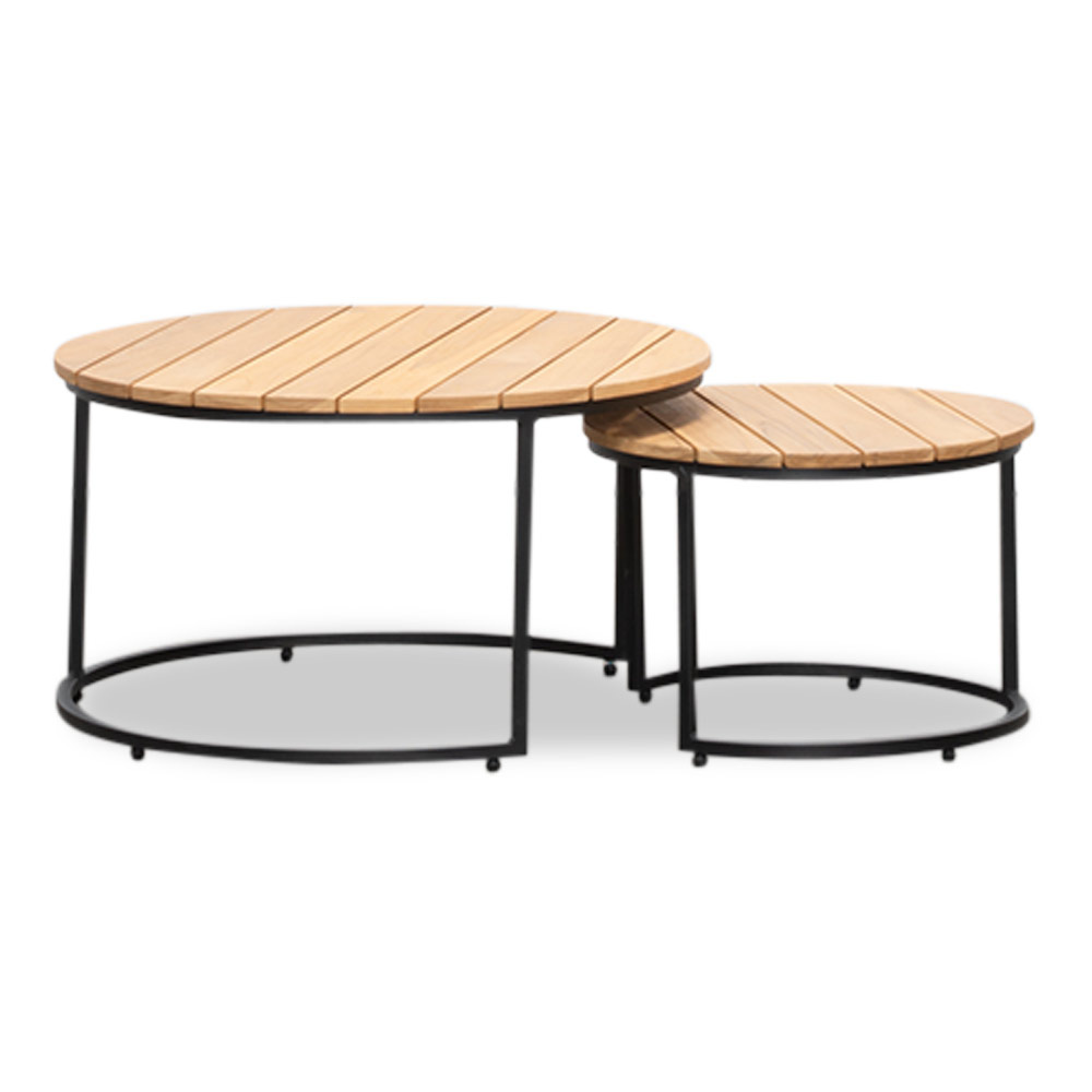 Valencia/Aurora stoel-bank loungeset 5 personen | touw + teakhout | Sahara Dust | 5-delig