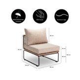 Tulum tussenelement | rvs + touw | Sahara Dust
