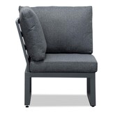 Lola dining loungeset 6 personen | aluminium + polywood | antraciet | 3-delig - 288x220cm