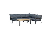 Donnan hoek loungeset 6 personen | aluminium + polywood | antraciet | 4-delig - 279x217cm