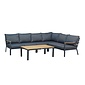 LUX outdoor living Donnan hoek loungeset 6 personen | aluminium + polywood | antraciet | 4-delig - 279x217cm