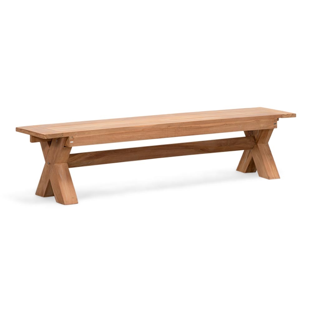 Riga dining tuinbank | teakhout | Natural Teak | 200cm afbeelding