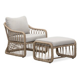 Bruno lounge balkonset 2 personen | wicker + teakhout | Desert Tan | 5-delig
