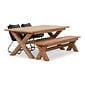 BUITEN living Riga/Portofino zwart stoel-bank dining tuinset | 4 personen | hardhout + touw | 200cm