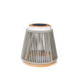 Rocca sfeerlamp tuin solar | aluminium + teakhout | grijs | 37cm