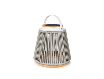 Rocca sfeerlamp tuin solar | aluminium + teakhout | grijs | 37cm