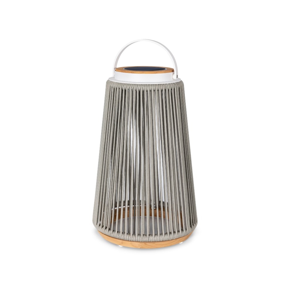 Rocca sfeerlamp tuin solar | aluminium + teakhout | grijs | 56cm
