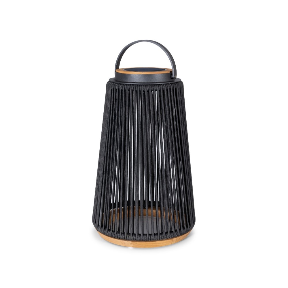 Rocca sfeerlamp tuin solar | aluminium + teakhout | antraciet | 56cm