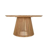 Palau/Tulum Sahara Dust dining tuinset | 5 personen | teakhout + touw | 140cm rond